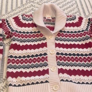 Holiday Classic Zigzag Pattern Button Down Cardigan w/ Roll Cuffs + Shawl Collar